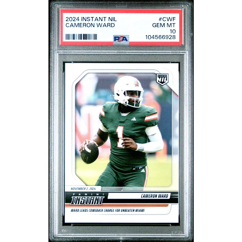 Graded 2024 Panini Instant NIL Cam Ward #CWF Rookie RC Football Card PSA 10 Gem Mint | Hall of Fame Sports Memorabilia | vintageantiquesgifts.com
