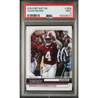 Graded PSA 9 Mint 2024 Panini Instant Jalen Milroe NIL Rookie Football Card