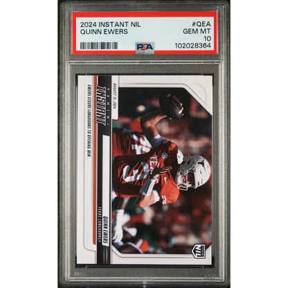 Graded 2024 Panini Instant NIL Quinn Ewers #QEA Rookie RC Football Card PSA 10 Gem Mint | Hall of Fame Sports Memorabilia | vintageantiquesgifts.com
