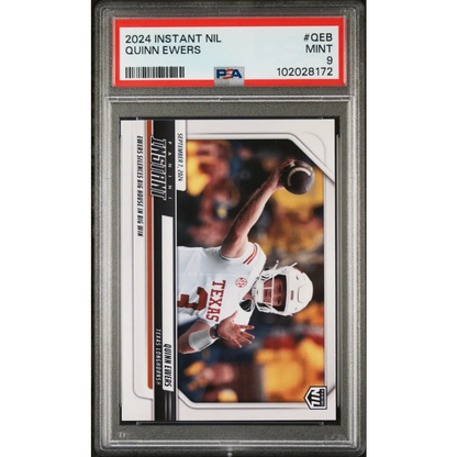 Graded 2024 Panini Instant NIL Quinn Ewers #QEB Rookie RC Football Card PSA 9 Mint | Hall of Fame Sports Memorabilia | vintageantiquesgifts.com