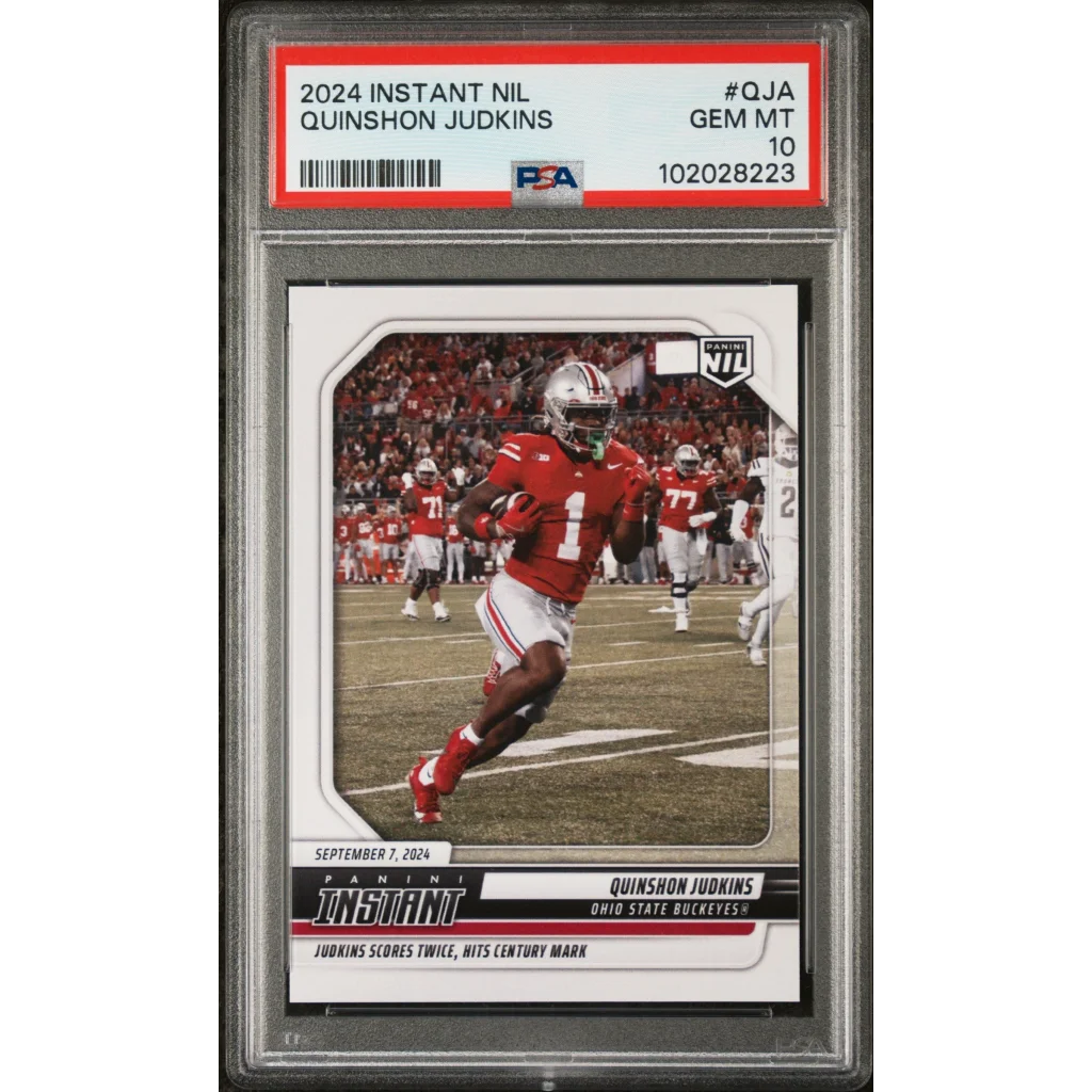 PSA Graded Quinshon Judkins Ohio State 2024 Panini Instant NIL football card