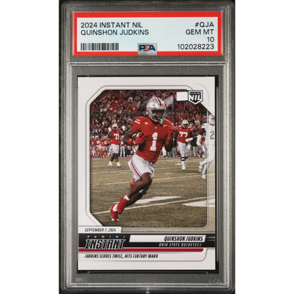 PSA Graded Quinshon Judkins Ohio State 2024 Panini Instant NIL football card