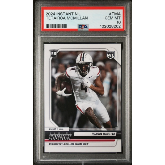 Graded 2024 Panini Instant NIL Tetairoa McMillan #TMA Rookie RC Football Card PSA 10 Gem Mint | Hall of Fame Sports Memorabilia | vintageantiquesgifts.com