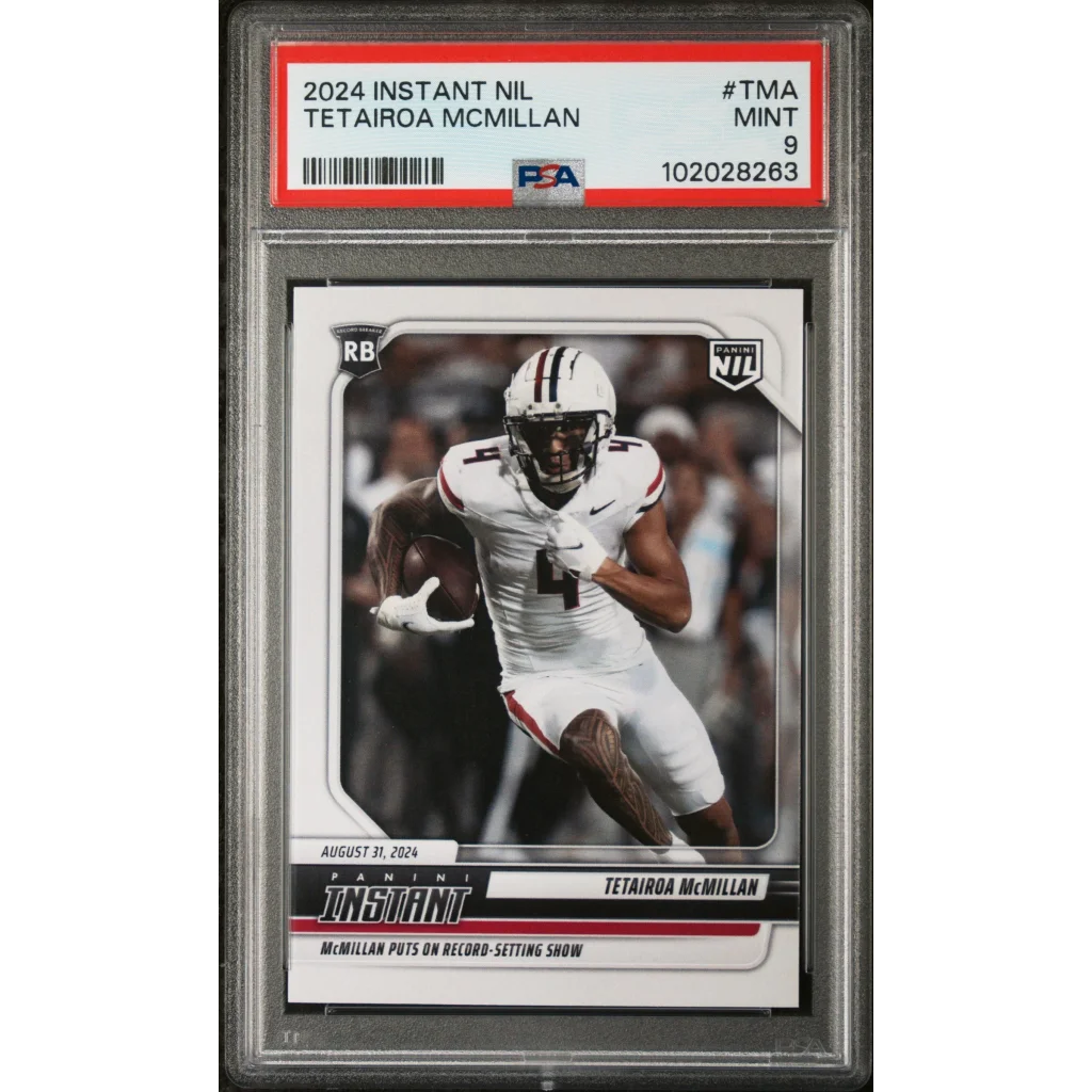 PSA graded Teteiroa McMillan NIL football card in protective slab, limited edition 1/73