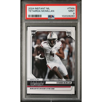 PSA graded Teteiroa McMillan NIL football card in protective slab, limited edition 1/73