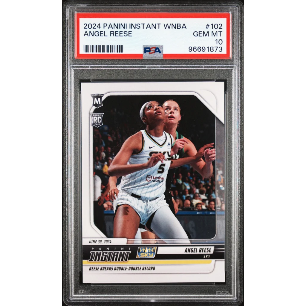 PSA graded Angel Reese rookie card 2024 Panini Instant WNBA Chicago Sky basketball