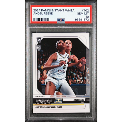PSA graded Angel Reese rookie card 2024 Panini Instant WNBA Chicago Sky basketball