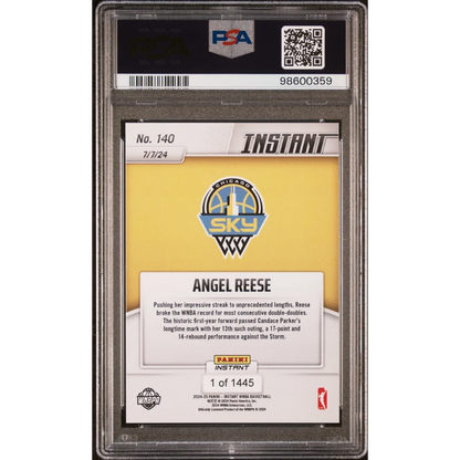 Graded Angel Reese Chicago Sky rookie basketball card from 2024 Panini Instant