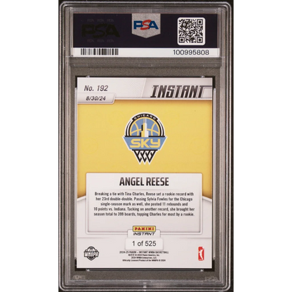 PSA graded Angel Reese 2024 Panini Instant WNBA Rookie Card basketball trading card