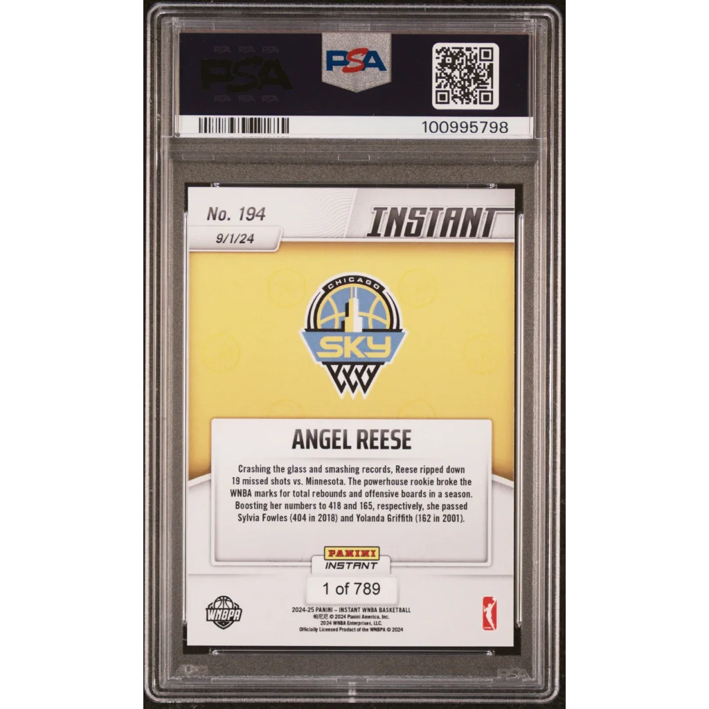 Graded PSA 10 2024 Panini Instant WNBA Angel Reese #194 Rookie Card