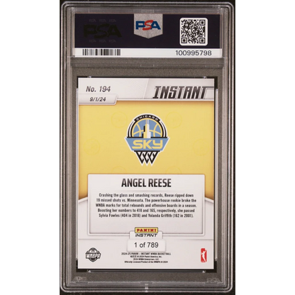 Graded PSA 10 2024 Panini Instant WNBA Angel Reese #194 Rookie Card