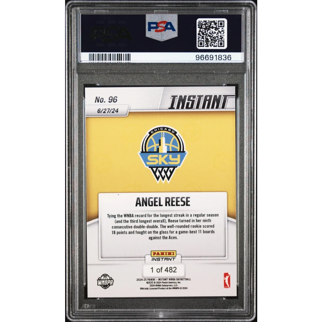 Graded 2024 Panini Instant WNBA Angel Reese #96 Rookie RC Basketball Card PSA 10 Gem Mint | PSA 10 Gem Mint Graded Rookie Card | vintageantiquesgifts.com