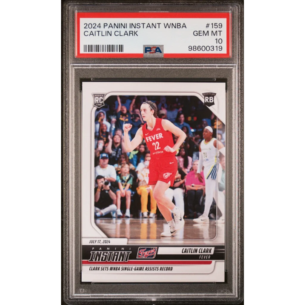 Graded 2024 Panini Instant WNBA Caitlin Clark #159 Sets Single Game Assists Record Rookie RC Basketball Card PSA 10 Gem Mint | Hall of Fame Sports Memorabilia | vintageantiquesgifts.com