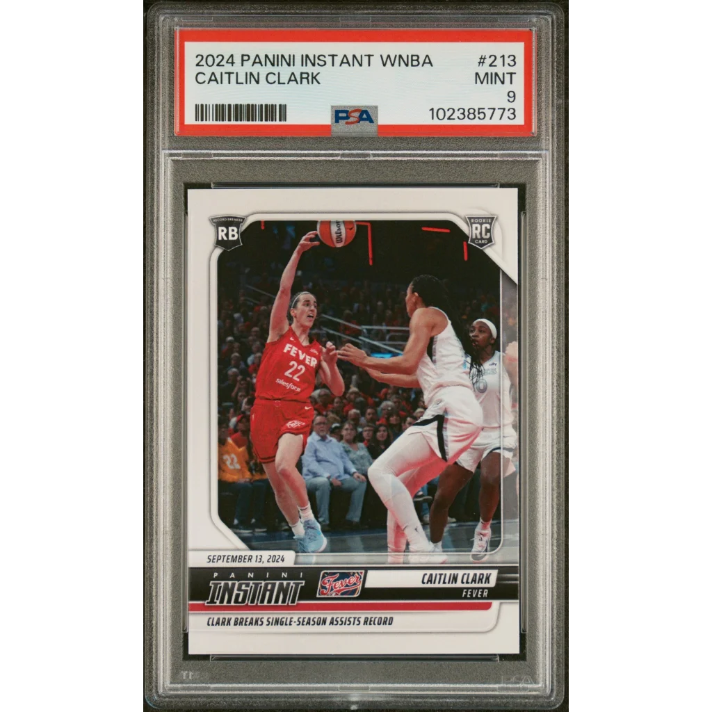 PSA graded 2024 Panini Instant WNBA Caitlin Clark rookie basketball card