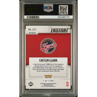 PSA Graded Caitlin Clark Rookie Card 2024 Panini Instant WNBA basketball trading card