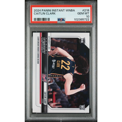 Graded PSA 10 Gem Mint 2024 Panini Instant WNBA Caitlin Clark #218 RC Card