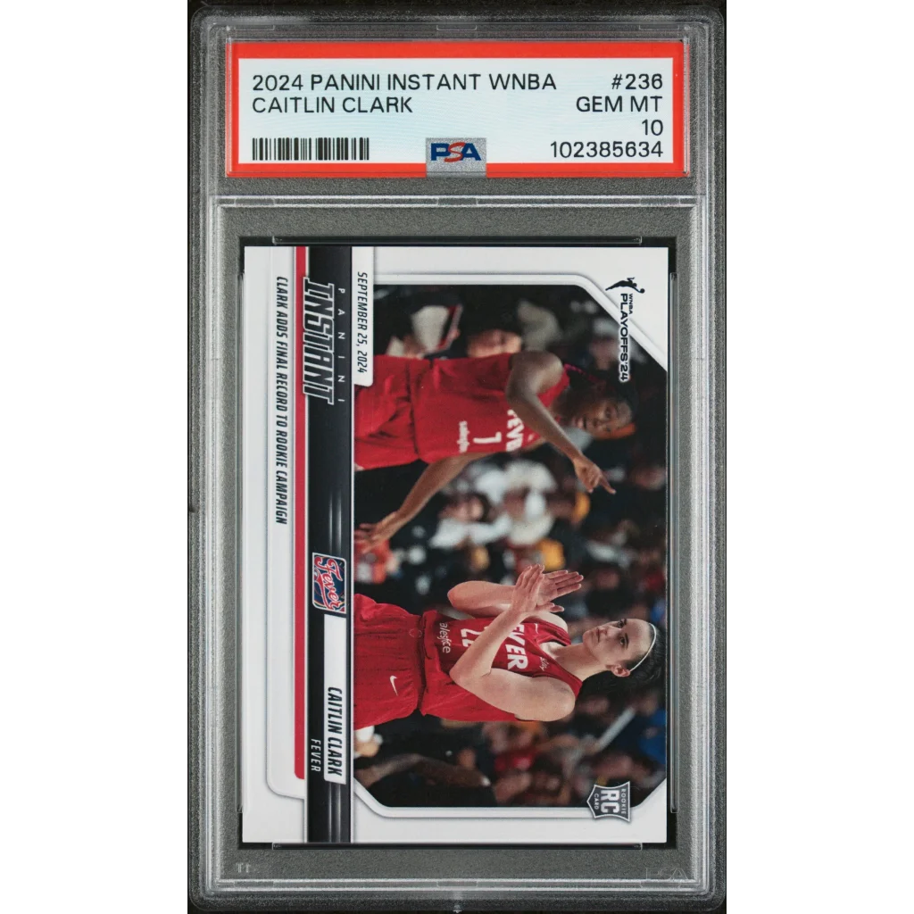 Graded PSA 10 Gem Mint 2024 Panini Instant WNBA Caitlin Clark #236 Rookie Card