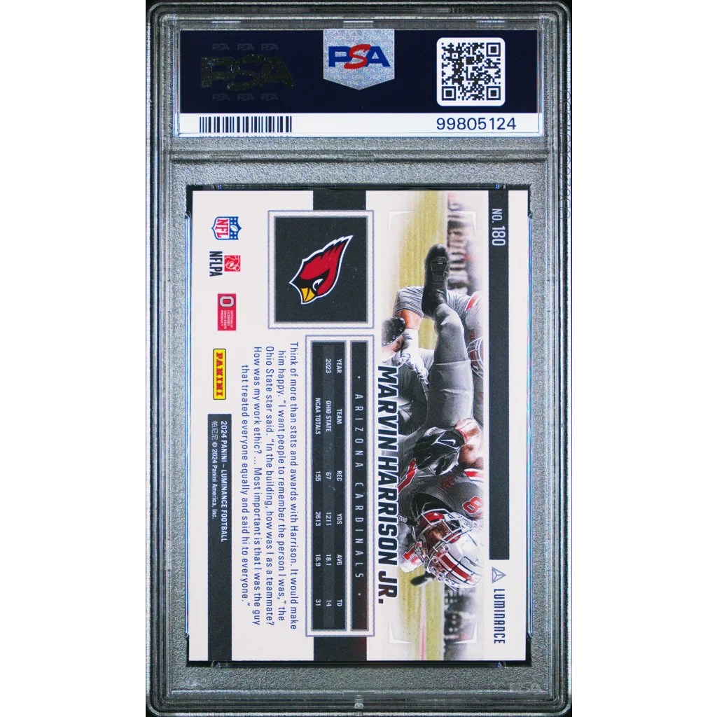 PSA Graded Marvin Harrison Jr 2024 Luminance Rookie Card football trading card