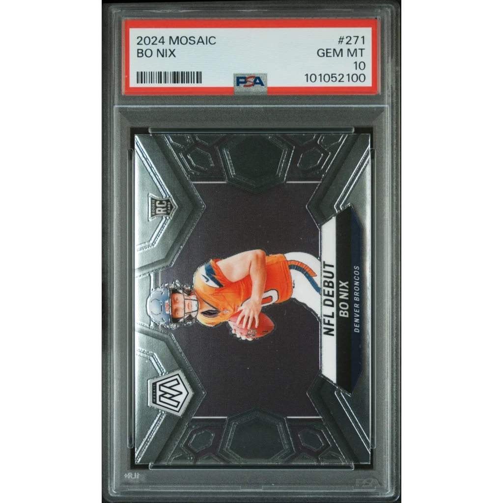 PSA Graded Bo Nix 2024 Mosaic NFL Debut Card for collectors