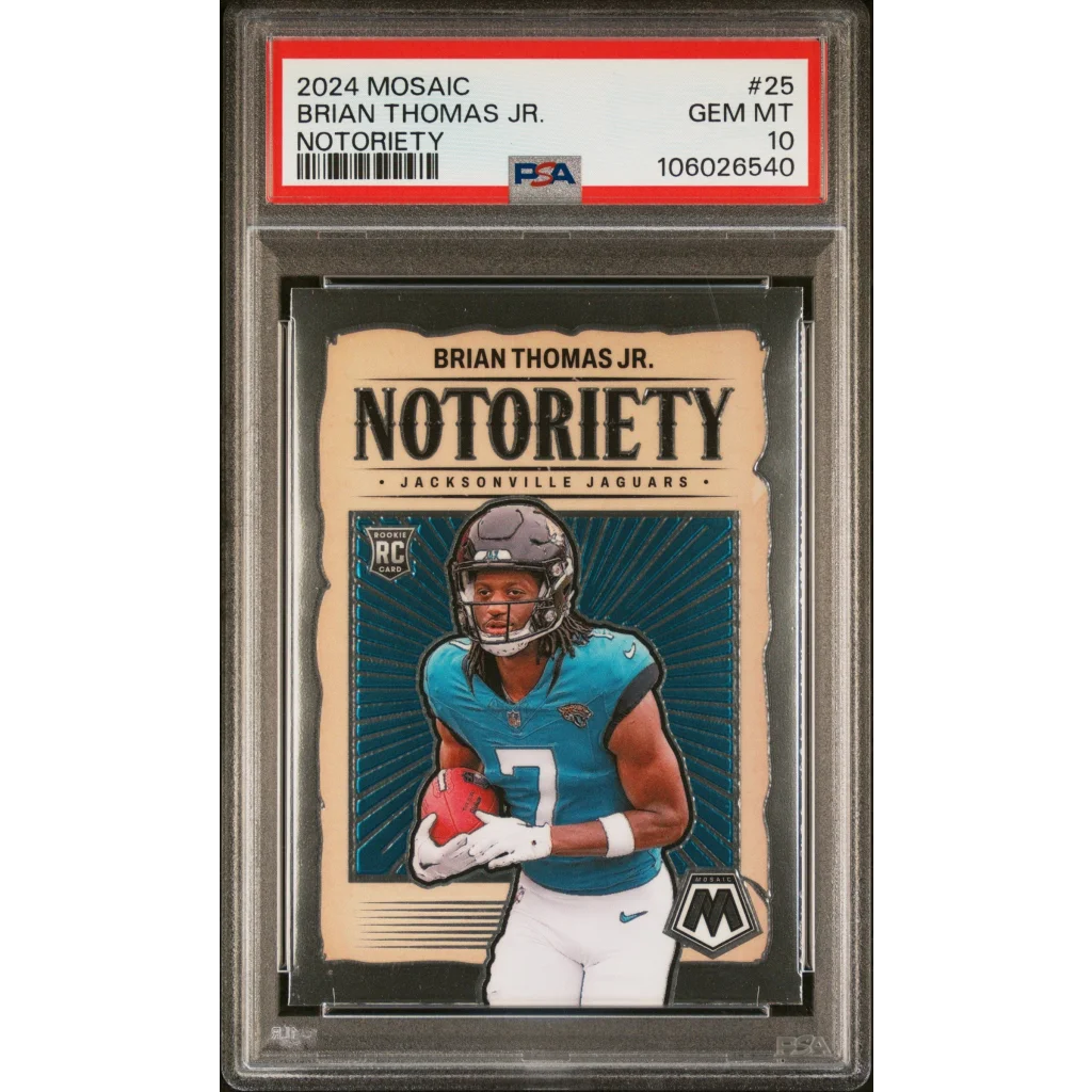 Graded 2024 Panini Mosaic Brian Thomas Jr Notoriety Rookie RC PSA 10