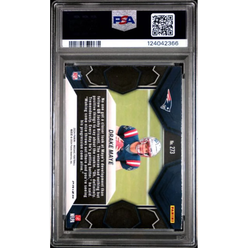 Graded PSA 10 2024 Panini Mosaic Drake Maye #273 Red Rookie Patriots RC