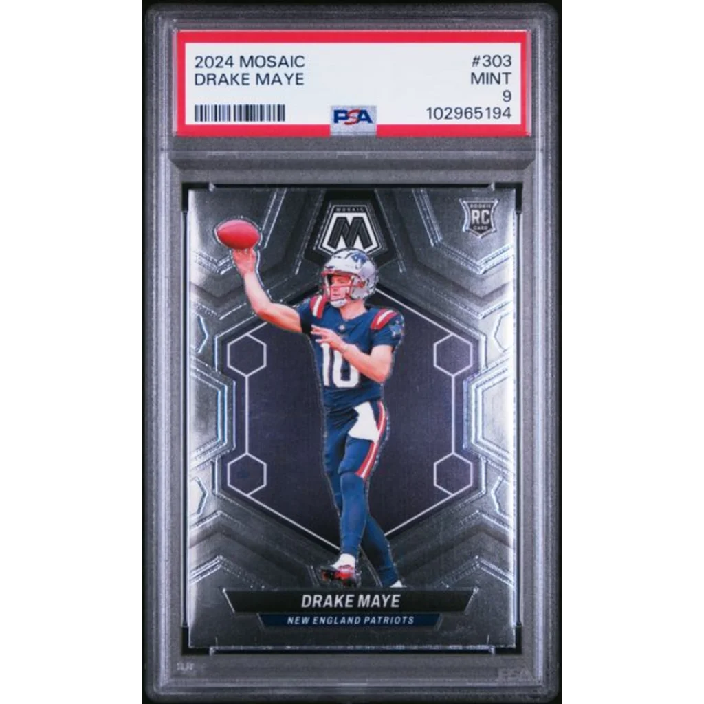 Graded 2024 Panini Mosaic Drake Maye #303 Rookie RC Football Card PSA 9 Mint | Hall of Fame Sports Memorabilia | vintageantiquesgifts.com