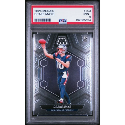 Graded 2024 Panini Mosaic Drake Maye #303 Rookie RC Football Card PSA 9 Mint | Hall of Fame Sports Memorabilia | vintageantiquesgifts.com