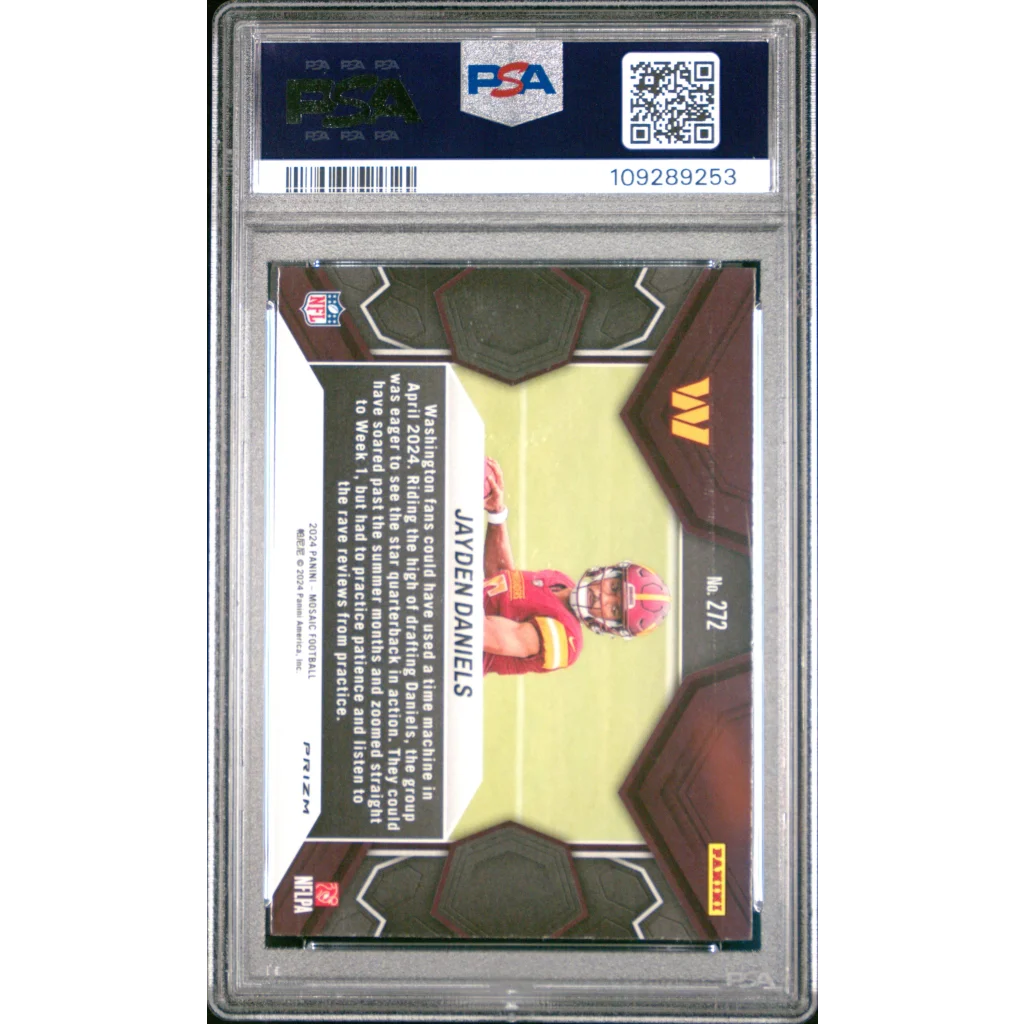 PSA 10 Graded 2024 Panini Mosaic Jayden Daniels #272 Green RC Card