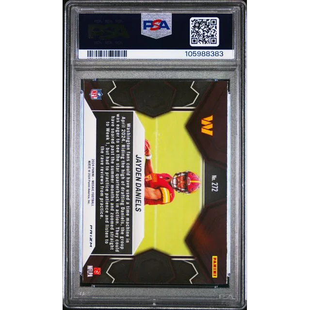 Graded 2024 Panini Mosaic Jayden Daniels #272 Reactive Yellow Rookie RC Football Card PSA 9 Mint | PSA 9 Mint Graded Rookie Card | vintageantiquesgifts.com