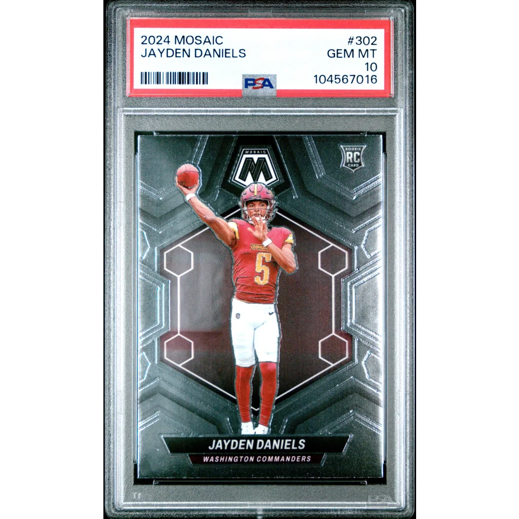 Graded 2024 Panini Mosaic Jayden Daniels #302 Rookie RC Football Card PSA 10 Gem Mint | Hall of Fame Sports Memorabilia | vintageantiquesgifts.com
