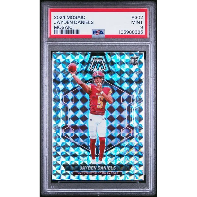 Graded 2024 Panini Mosaic Jayden Daniels #302 Mosaic Rookie RC Football Card PSA 9 Mint | Hall of Fame Sports Memorabilia | vintageantiquesgifts.com