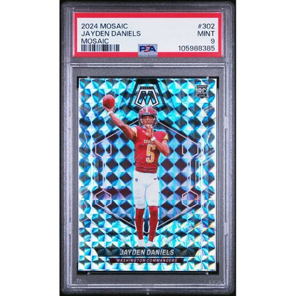 Graded 2024 Panini Mosaic Jayden Daniels #302 Mosaic Rookie RC Football Card PSA 9 Mint | Hall of Fame Sports Memorabilia | vintageantiquesgifts.com