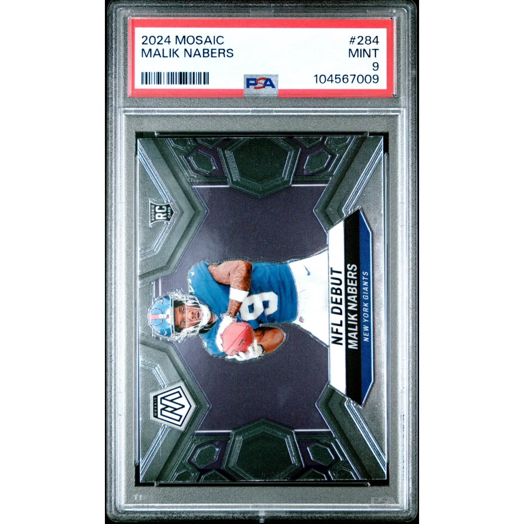 Graded 2024 Panini Mosaic Malik Nabers #284 Rookie RC Football Card PSA 9 Mint | Hall of Fame Sports Memorabilia | vintageantiquesgifts.com