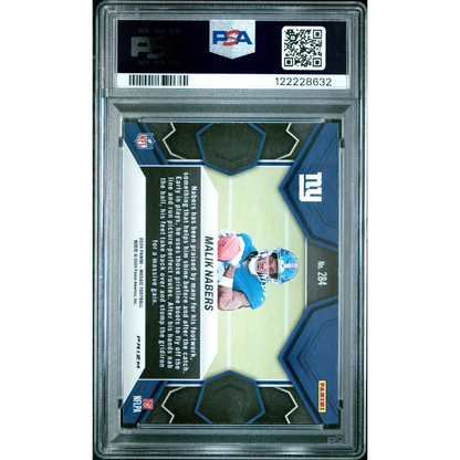 Graded 2024 Panini Mosaic Malik Nabers #284 Silver Rookie RC Football Card PSA 9 Mint