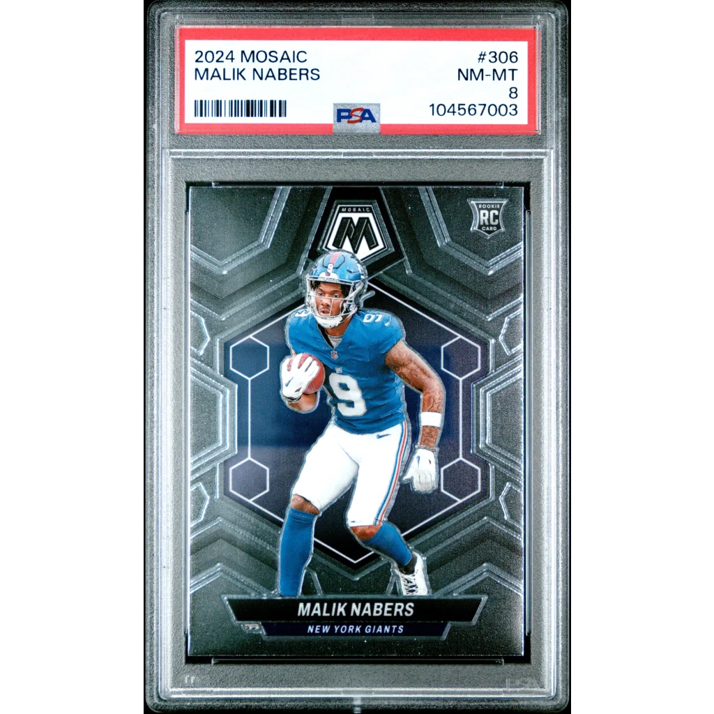 Graded 2024 Malik Nabers Mosaic rookie card by Professional Sports Authenticator