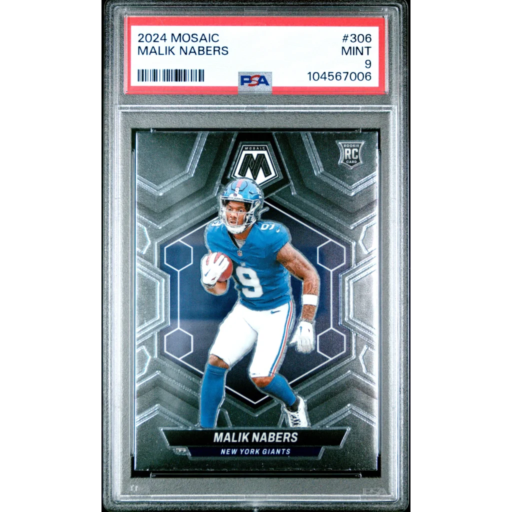 Graded 2024 Panini Mosaic Malik Nabers #306 Rookie RC Football Card PSA 9 Mint | Hall of Fame Sports Memorabilia | vintageantiquesgifts.com