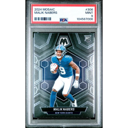 Graded 2024 Panini Mosaic Malik Nabers #306 Rookie RC Football Card PSA 9 Mint | Hall of Fame Sports Memorabilia | vintageantiquesgifts.com