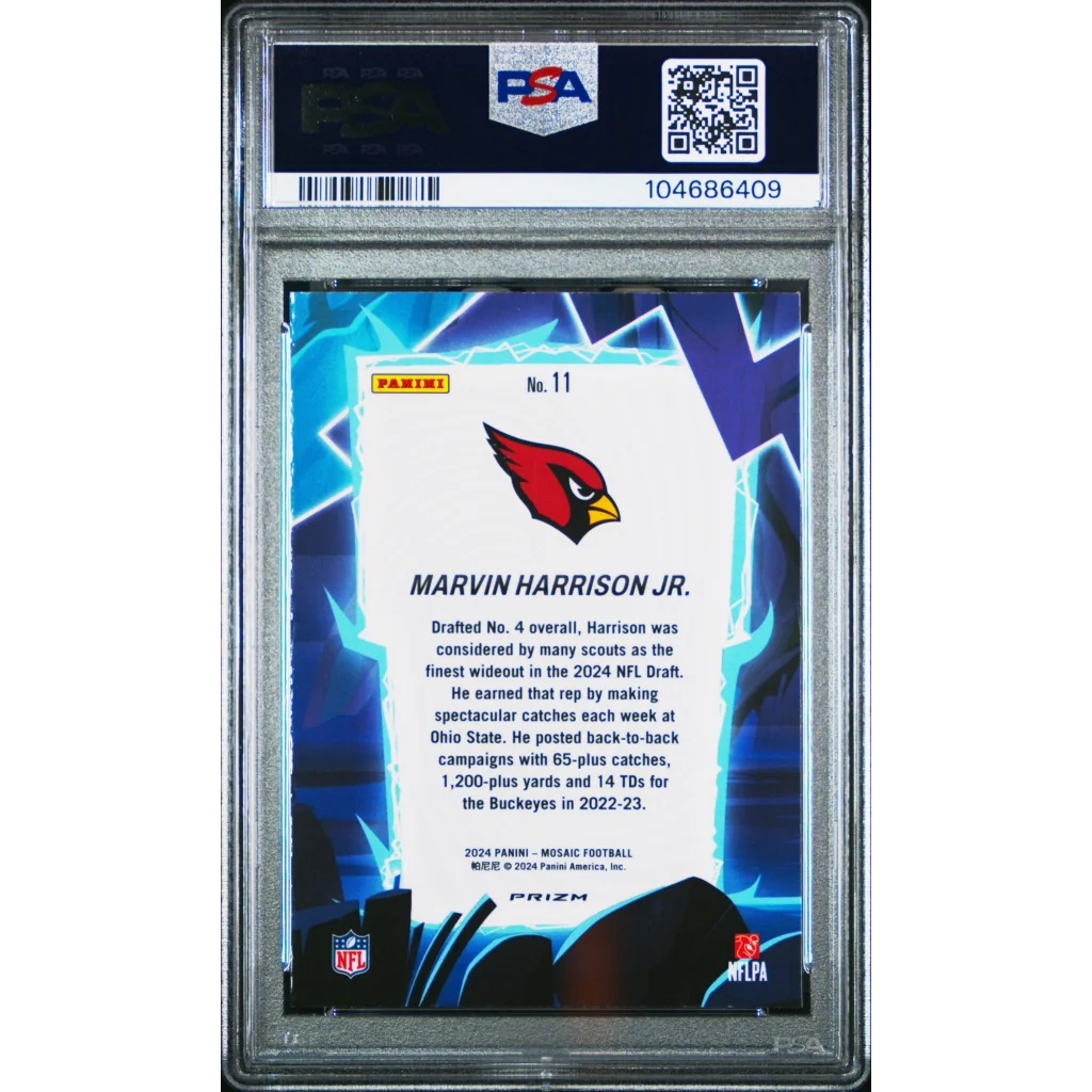 Graded PSA 10 2024 Panini Mosaic Marvin Harrison Jr. Rookie Card