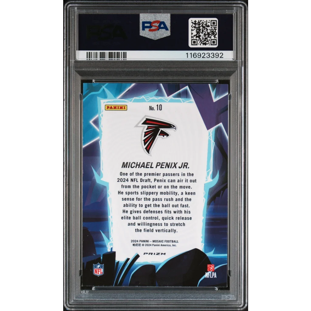 Graded PSA 10 Gem Mint 2024 Panini Mosaic Michael Penix Jr #10 Storm Rookie RC