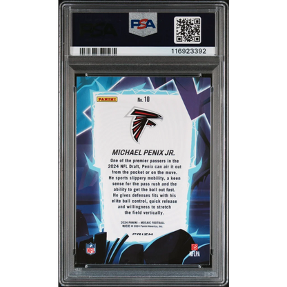 Graded PSA 10 Gem Mint 2024 Panini Mosaic Michael Penix Jr #10 Storm Rookie RC
