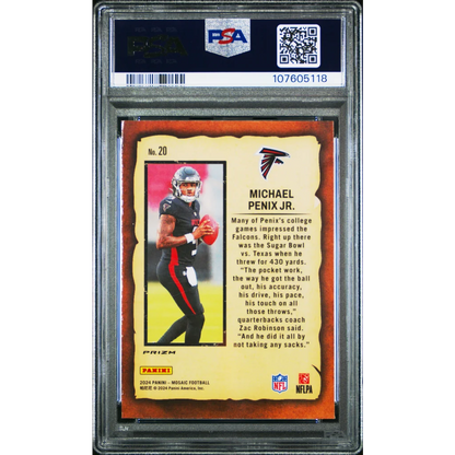 Graded PSA 10 2024 Panini Mosaic Michael Penix Jr Notoriety Rookie RC