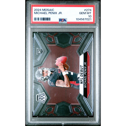 Graded 2024 Panini Mosaic Michael Penix Jr #274 Rookie RC Football Card PSA 10 Gem Mint | Hall of Fame Sports Memorabilia | vintageantiquesgifts.com