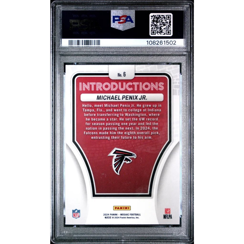 Graded PSA 10 2024 Panini Mosaic Michael Penix Jr Rookie RC Football Card