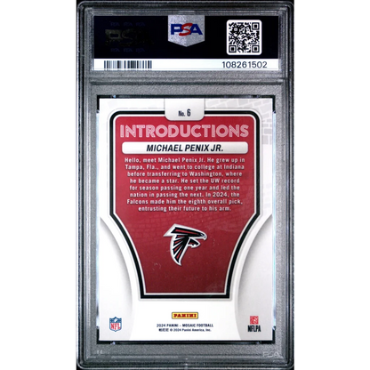 Graded PSA 10 2024 Panini Mosaic Michael Penix Jr Rookie RC Football Card