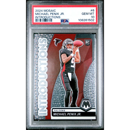 Graded 2024 Panini Mosaic Michael Penix Jr Rookie RC PSA 10