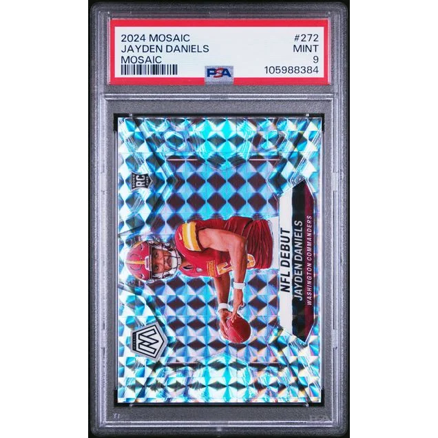 Graded 2024 Panini Mosaic Silver Mosaic Jayden Daniels #272 Rookie RC Football Card PSA 9 Mint