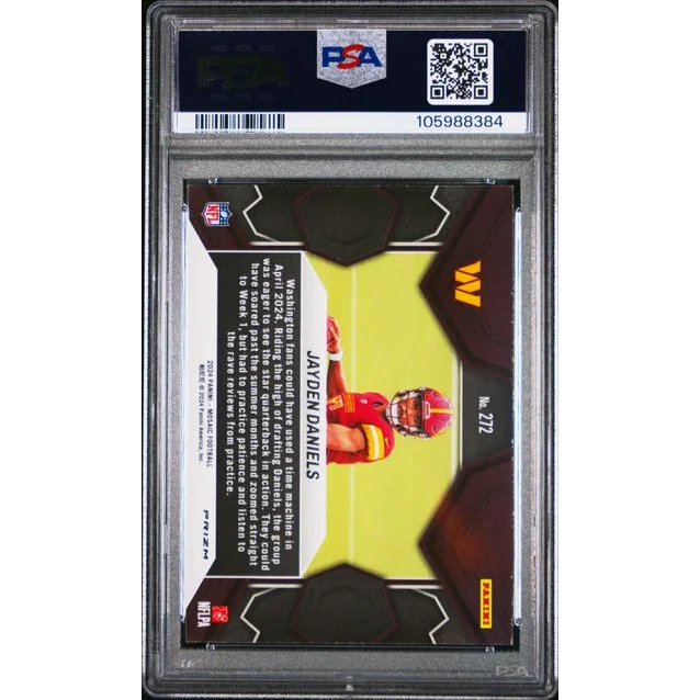Graded 2024 Panini Mosaic Silver Mosaic Jayden Daniels #272 Rookie RC Football Card PSA 9 Mint