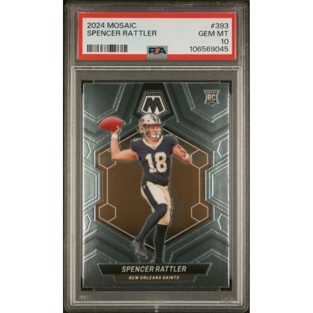 Graded 2024 Panini Mosaic Spencer Rattler #393 Rookie RC Football Card PSA 10 Gem Mint | Hall of Fame Sports Memorabilia | vintageantiquesgifts.com