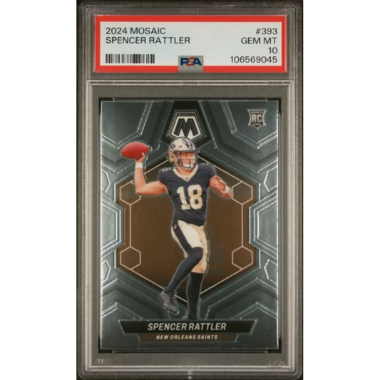Graded 2024 Panini Mosaic Spencer Rattler #393 Rookie RC Football Card PSA 10 Gem Mint | Hall of Fame Sports Memorabilia | vintageantiquesgifts.com