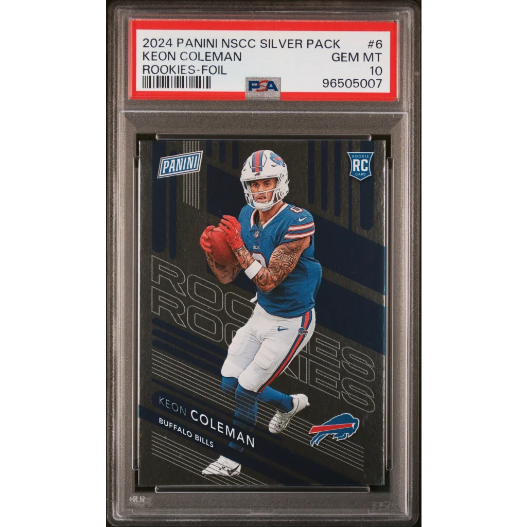 Graded 2024 Panini NSCC Silver Pack Keon Coleman #6 Rookies-Foil Rookie RC Football Card PSA 10 Gem Mint | Hall of Fame Sports Memorabilia | vintageantiquesgifts.com